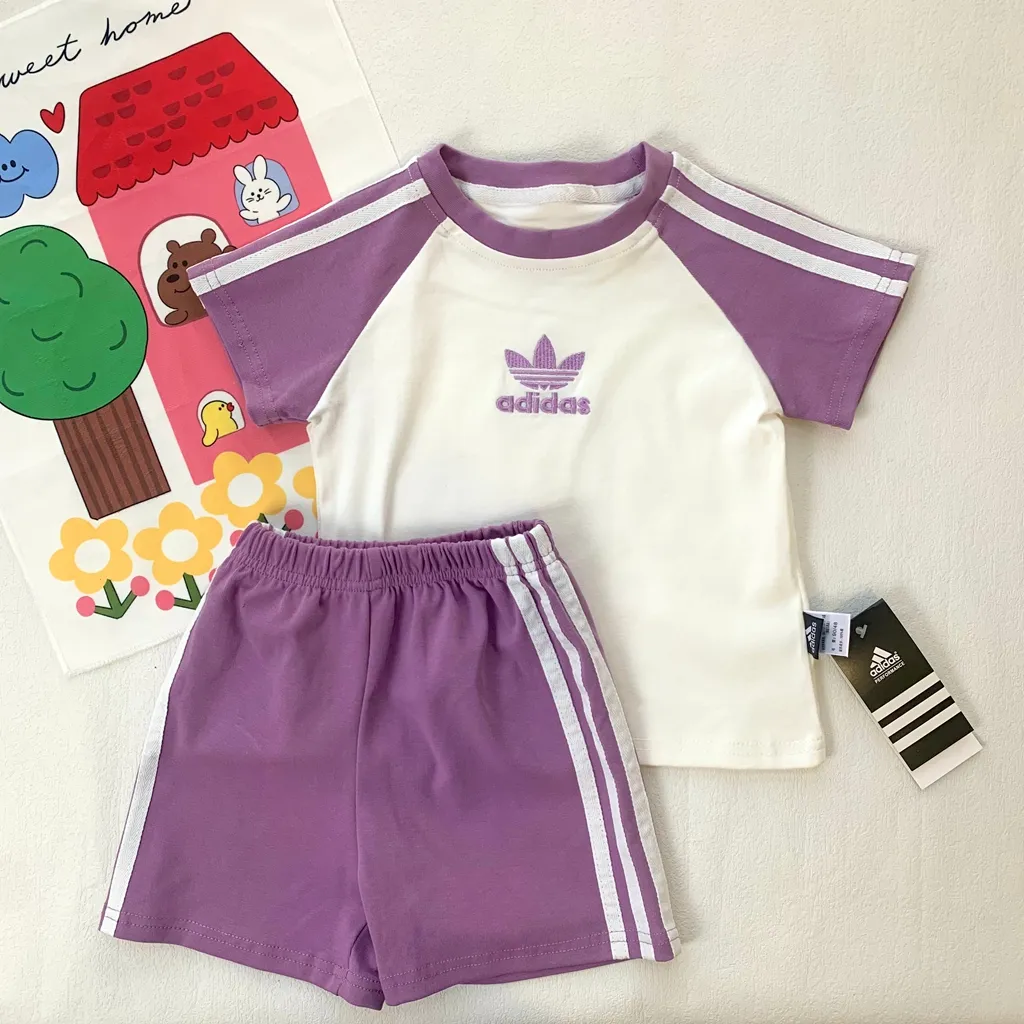 【90-140cm】二点セット よく売れる トレンド  多色展開 半袖Ｔシャツ＋ショートパンツ セットアップ