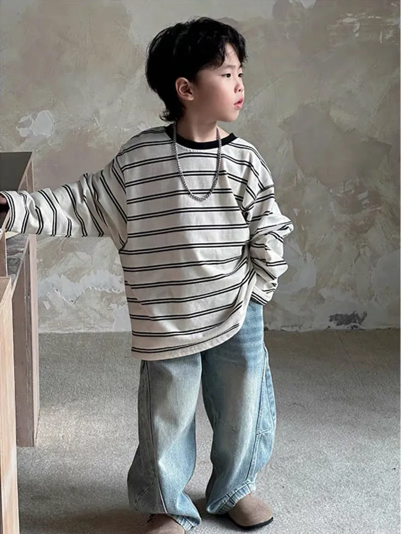 【100-150cm】話題沸騰中 売れ筋 カジュアル シンプル 動きやすさ抜群 男の子 デニムパンツ