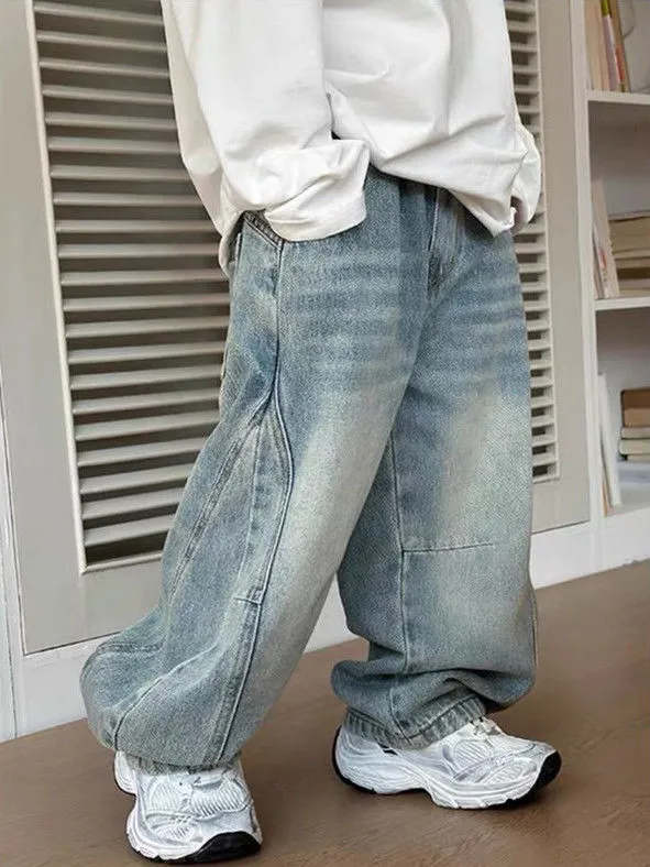 【100-150cm】話題沸騰中 売れ筋 カジュアル シンプル 動きやすさ抜群 男の子 デニムパンツ