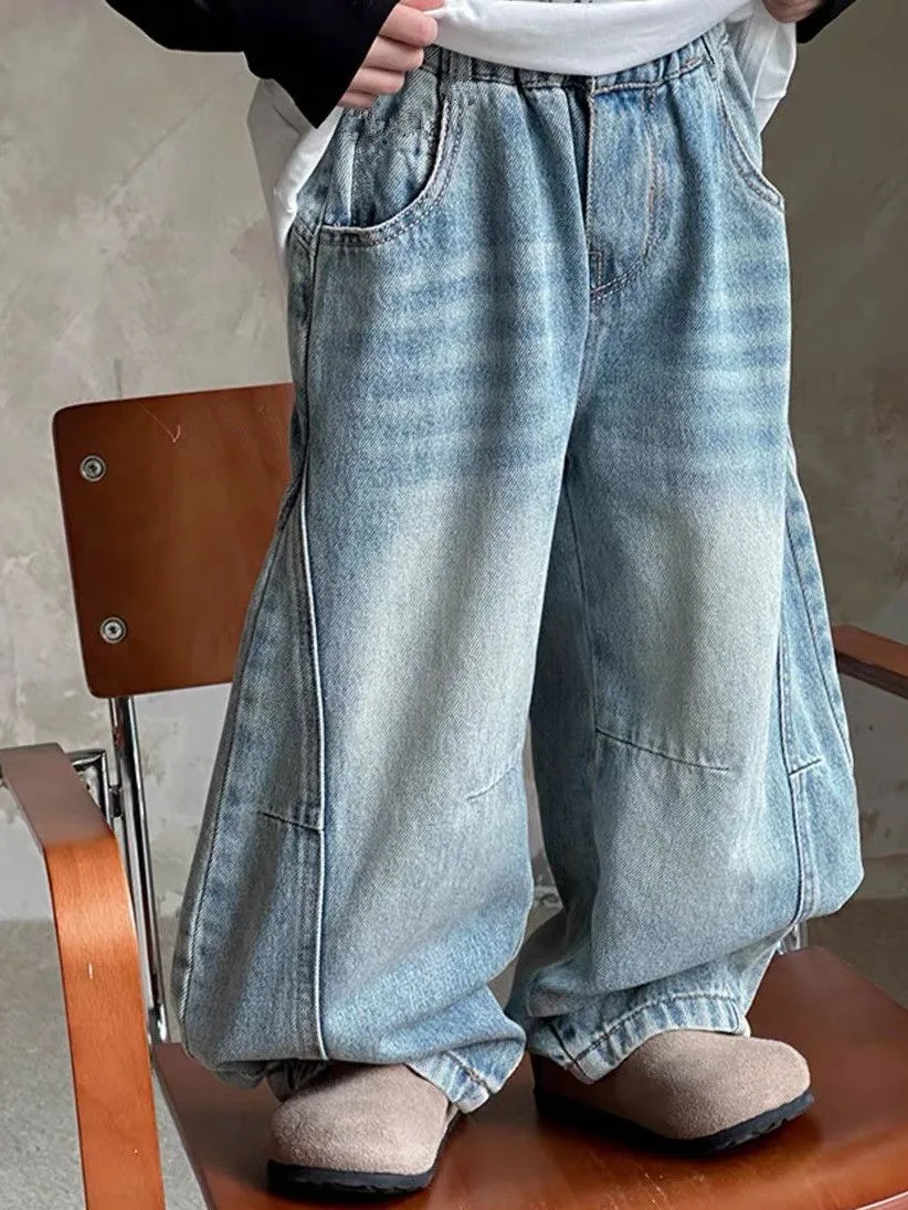 【100-150cm】話題沸騰中 売れ筋 カジュアル シンプル 動きやすさ抜群 男の子 デニムパンツ