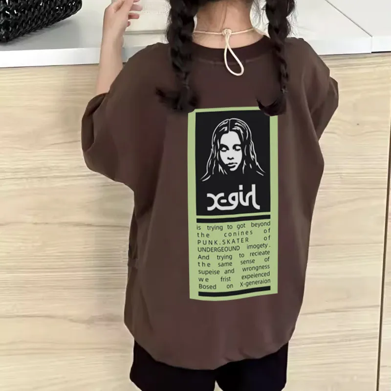 【90-160cm】リラックス感ある 大人気 プリント カジュアル 快適 女の子 半袖 Ｔシャツ