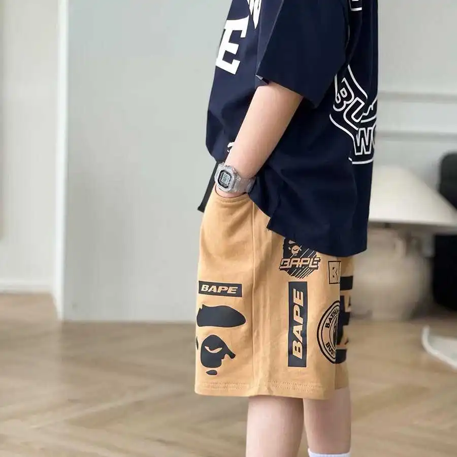 【110-160cm】超カッコイイ 気質満点 トレンド  カジュアル  ゆったり 男の子  ショートパンツ