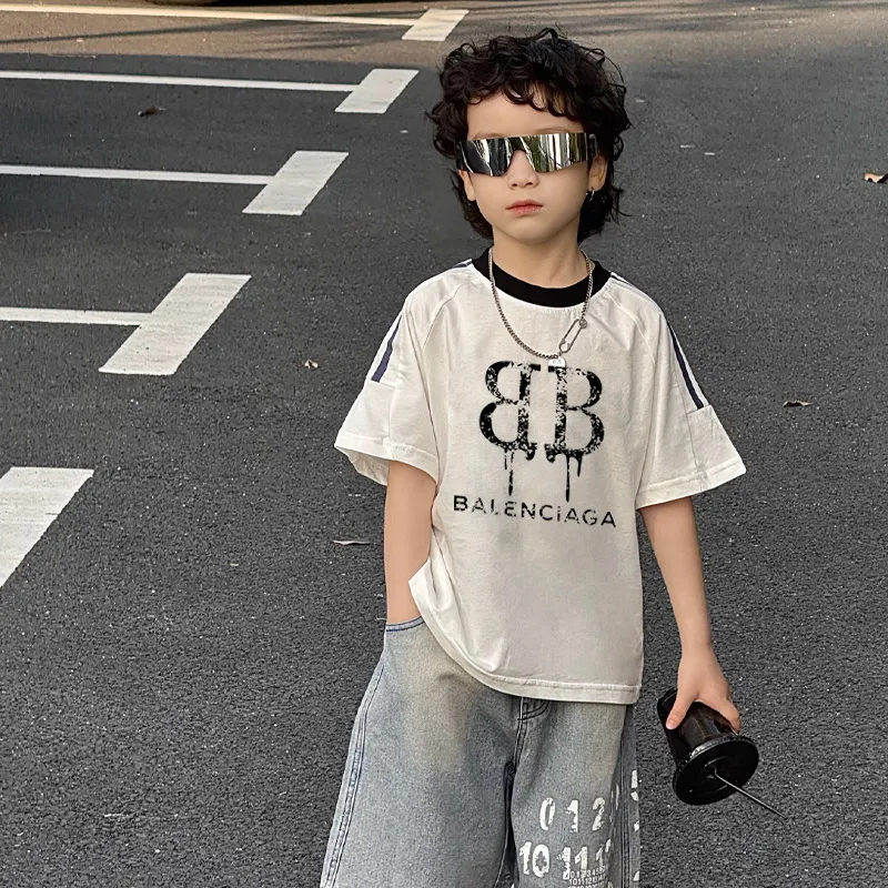 【100-150cm】デザイン満点 大人気 ストリート クール カジュアル 男の子 半袖 Ｔシャツ