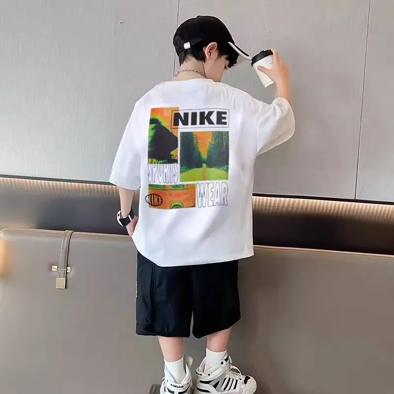 【90-160cm】リラックス感ある 大人気 カジュアル  プリント 男の子 半袖 Ｔシャツ