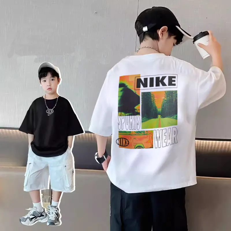 【90-160cm】リラックス感ある 大人気 カジュアル  プリント 男の子 半袖 Ｔシャツ