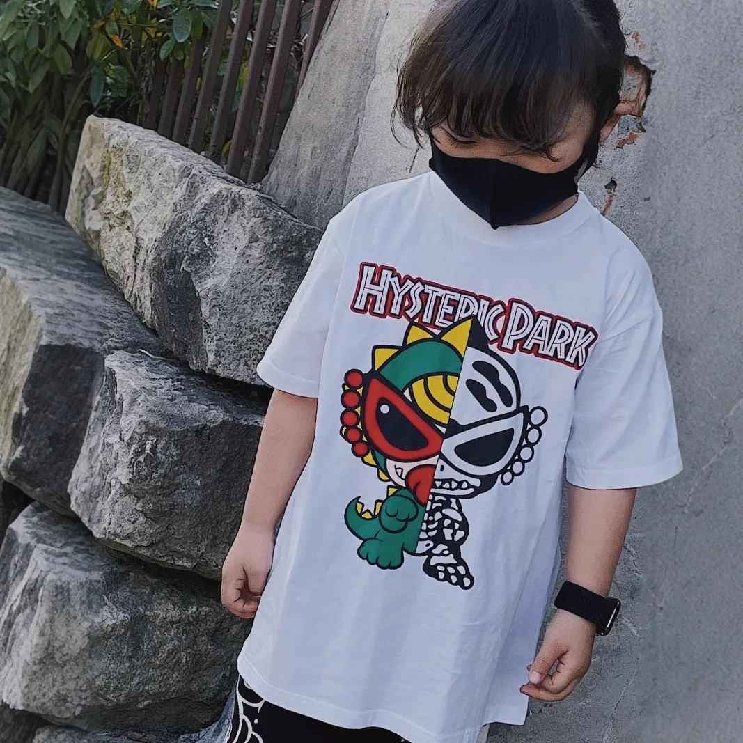 【90-160cm】着回し最強 ゆったり カジュアル ストリート ユニセックス 半袖 Ｔシャツ