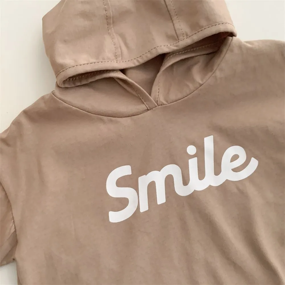 【73-100cm】二点セット 人気爆発中 カジュアル 快適 ベビー フード付き 半袖Ｔシャツ＋ショートパンツ セットアップ