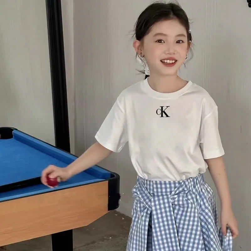 【90-160cm】トレンド 絶対欲しい  シンプル  合わせやすい 女の子  半袖 Ｔシャツ