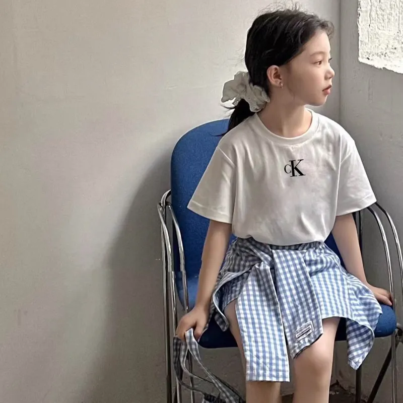 【90-160cm】トレンド 絶対欲しい  シンプル  合わせやすい 女の子  半袖 Ｔシャツ