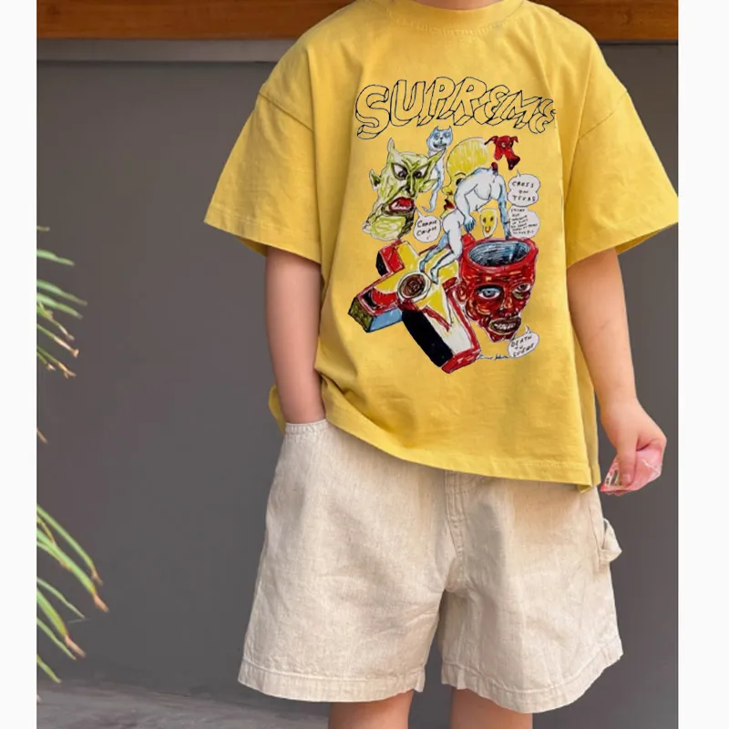 【90-160cm】トレンド感満載 注目度UP  カジュアル  ストリート 男の子  半袖 Ｔシャツ
