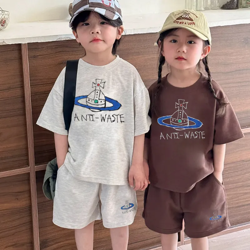 【90-160cm】二点セット コンフォート感抜群 大人気 カジュアル 快適 半袖Ｔシャツ+ショートパンツ セットアップ