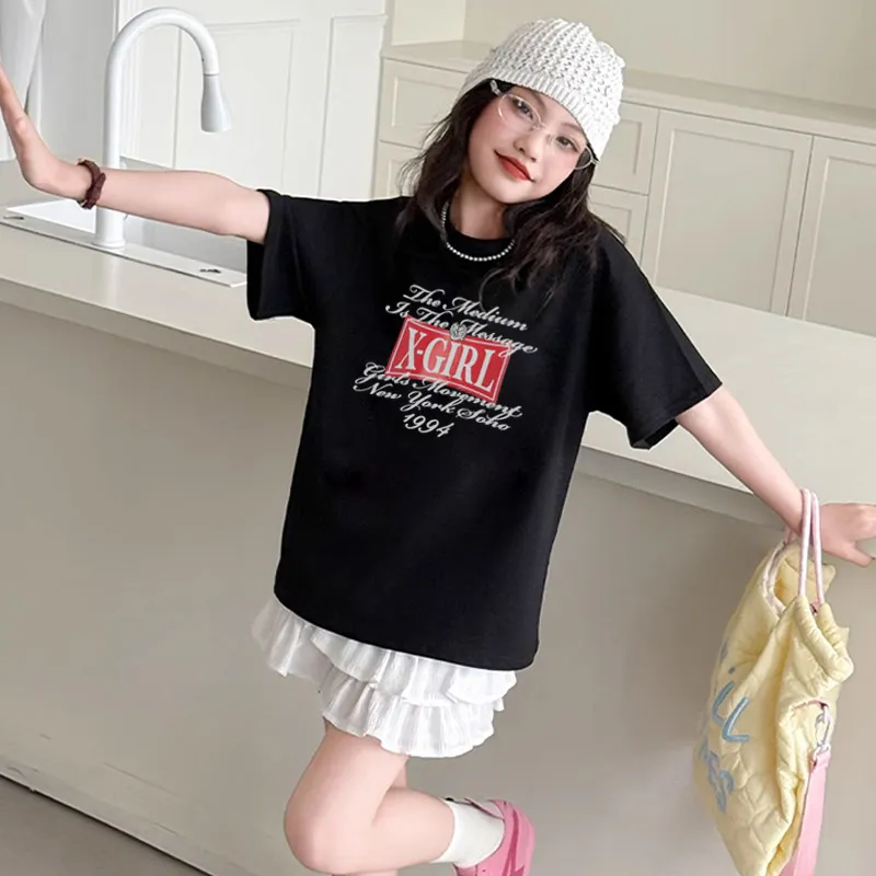 【90-160cm】リラックス感ある 大活躍 おしゃれ 合わせやすい 女の子 半袖 Ｔシャツ