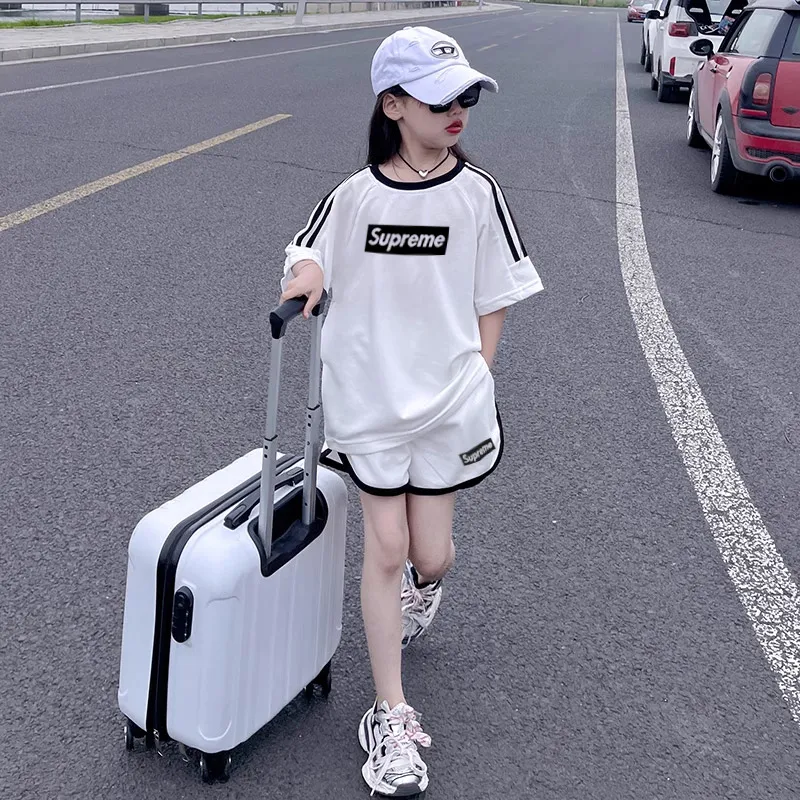 【90-160cm】二点セット おしゃれ度UP 売れ筋 シンプル 着やすい 女の子 半袖 Ｔシャツ＋ショートパンツ セットアップ