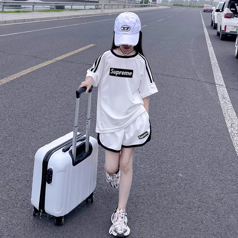 【90-160cm】二点セット おしゃれ度UP 売れ筋 シンプル 着やすい 女の子 半袖 Ｔシャツ＋ショートパンツ セットアップ