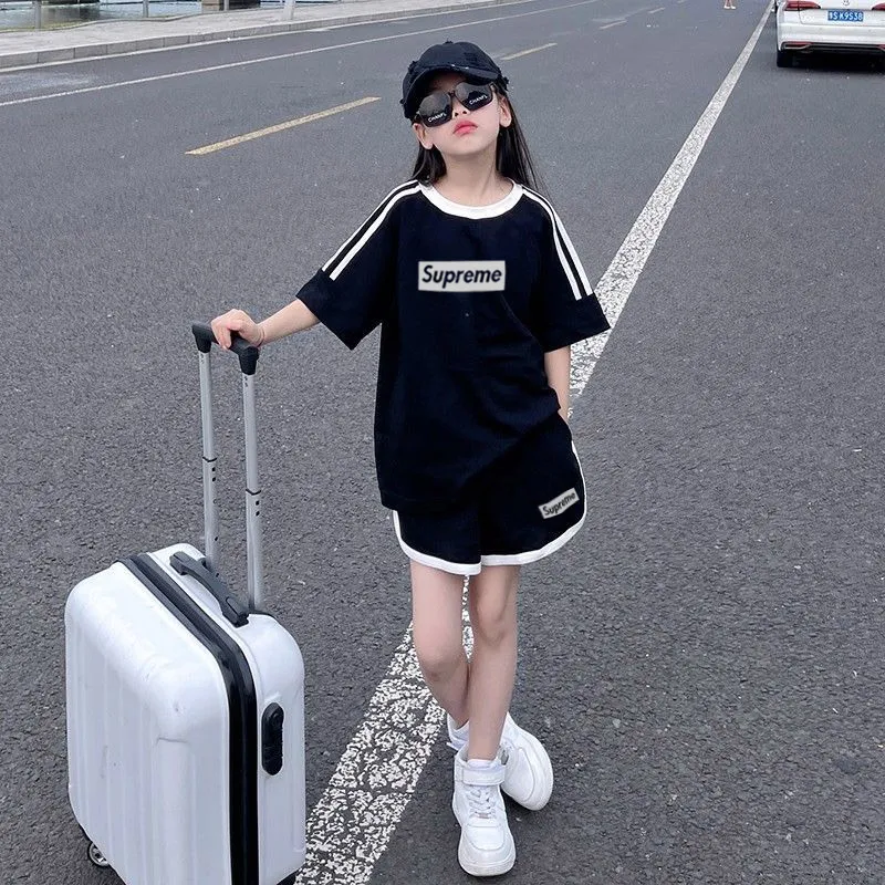 【90-160cm】二点セット おしゃれ度UP 売れ筋 シンプル 着やすい 女の子 半袖 Ｔシャツ＋ショートパンツ セットアップ
