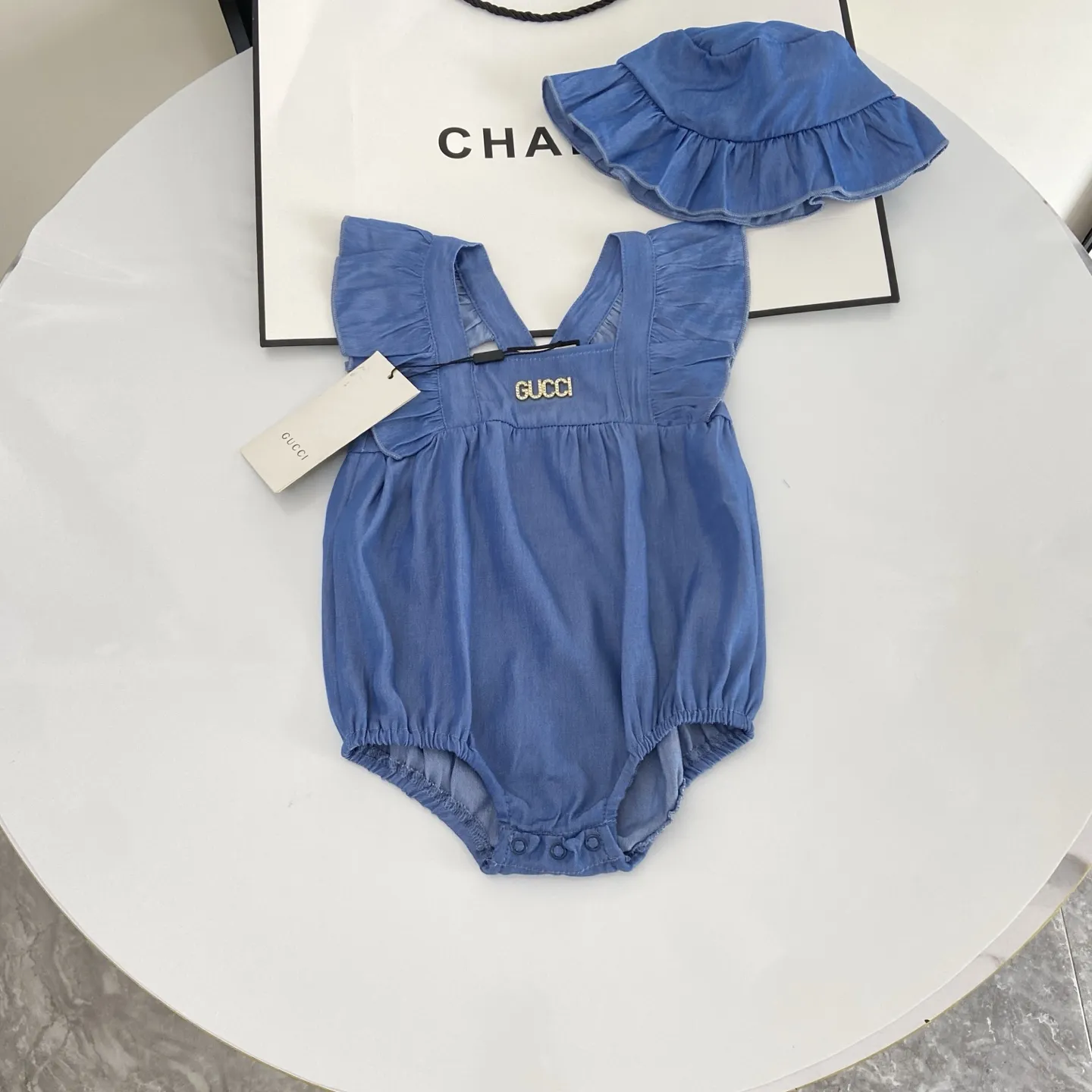 【59-90cm】二点セット リピーター多数  着心地抜群 おしゃれ シンプル ベビー ロンパース+帽子 セット