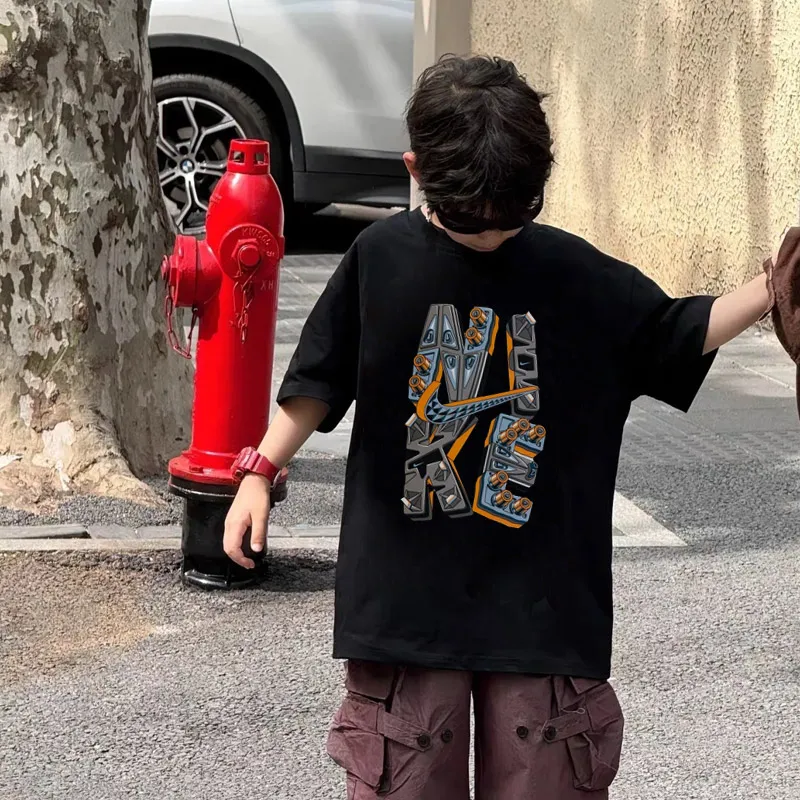 【90-160cm】存在感アップ  デザイン満点 ゆったり カッコイイ 男の子 半袖 Tシャツ