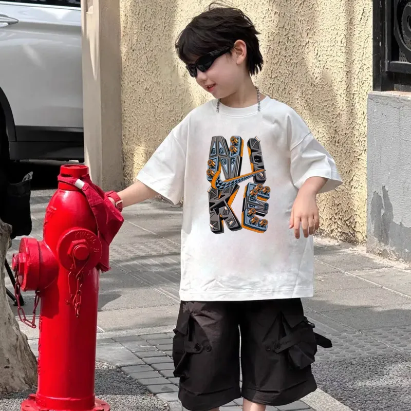 【90-160cm】存在感アップ  デザイン満点 ゆったり カッコイイ 男の子 半袖 Tシャツ