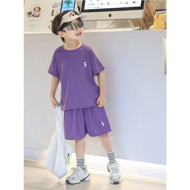 【100-170cm】二点セット コンフォート感抜群 大人気 シンプル カジュアル 半袖Ｔシャツ+ショートパンツ セットアップ