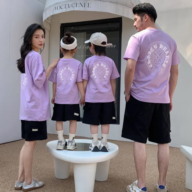 【90-160cm+親サイズ】SNS映えコーデに 売れ筋 スタイリッシュ 着やすい 親子ペア 半袖 Ｔシャツ