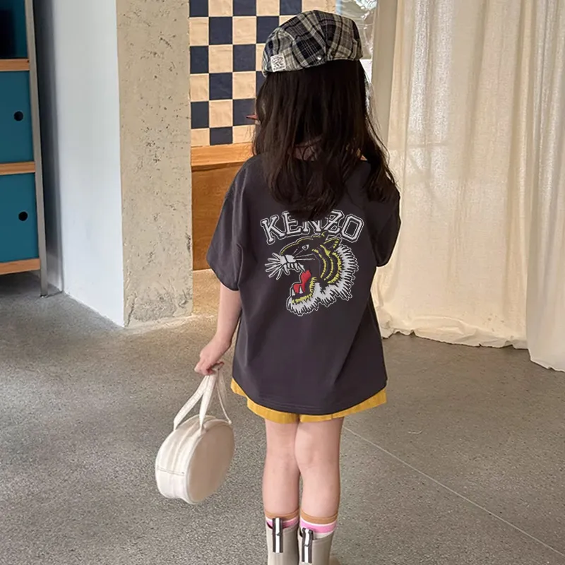 【90-160cm】夏にぴったり 気質満点  カジュアル 虎柄 女の子 半袖 Ｔシャツ