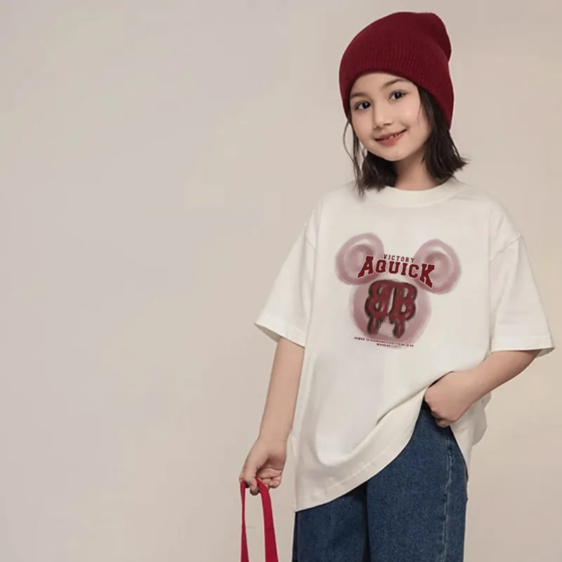 【90-160cm】好感度100％  おしゃれ度UP トレンド 合わせやすい 女の子 半袖 Ｔシャツ