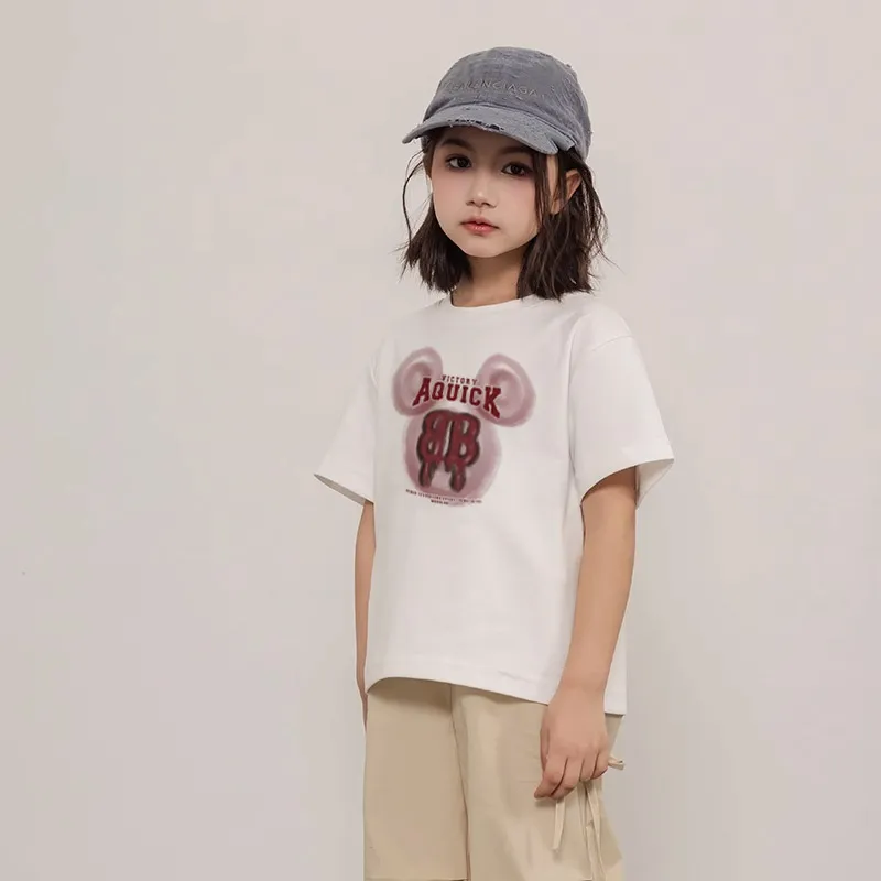 【90-160cm】好感度100％  おしゃれ度UP トレンド 合わせやすい 女の子 半袖 Ｔシャツ