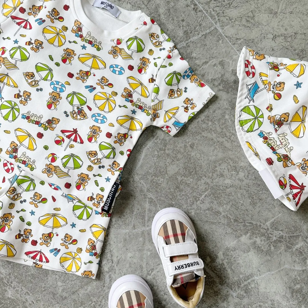 【66-100cm】二点セット かわいさ満点 大活躍 着心地抜群 カートゥーン 半袖Ｔシャツ+ショートパンツ セットアップ