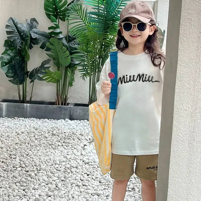 【90-160cm】好感度100％  おしゃれ シンプル 合わせやすい 女の子 半袖 Ｔシャツ