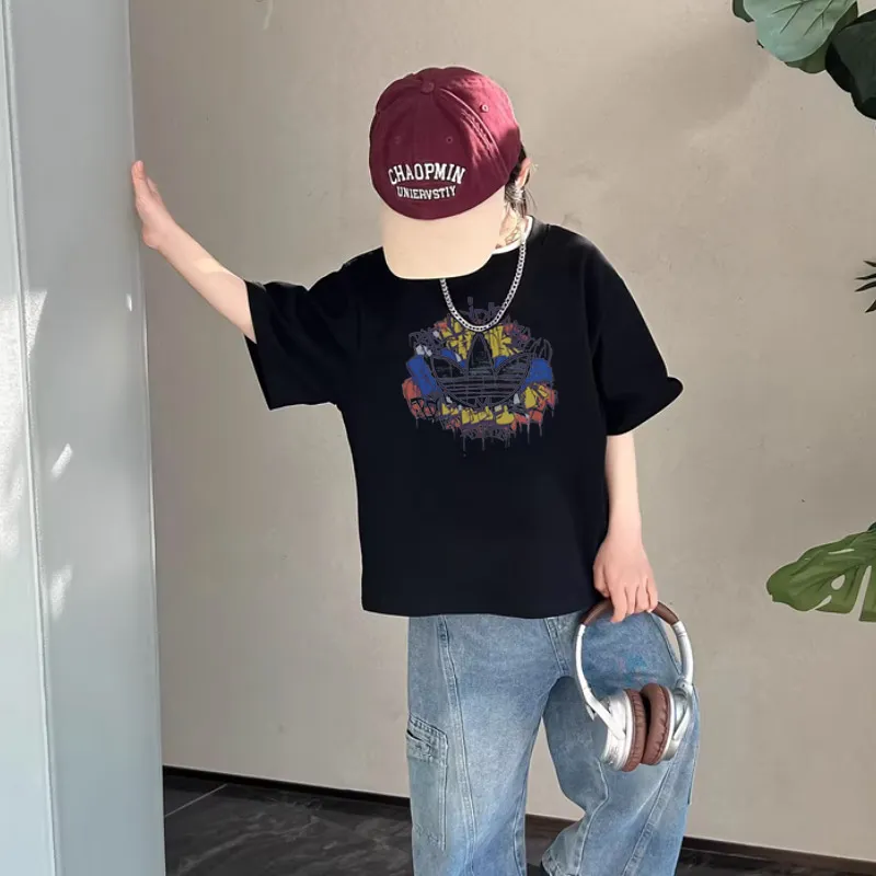 【90-160cm】目を奪われる 大活躍 カッコイイ 合わせやすい 多色展開 男の子 半袖 Ｔシャツ