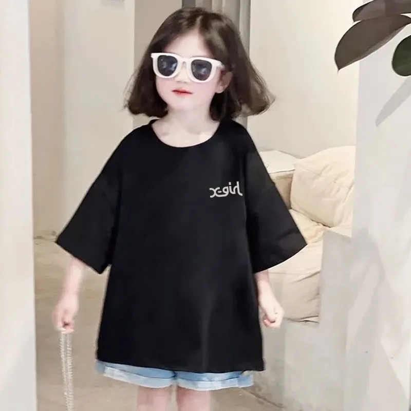 【90-160cm】SNS映えコーデに ストリート カジュアル プリント 女の子 半袖 Ｔシャツ