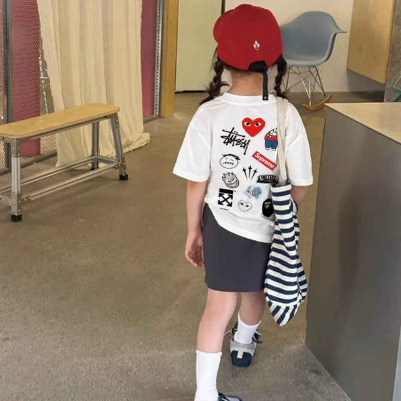 【90-160cm】おしゃれキッズ必見 大人気 トレンド スタイリッシュ 女の子 半袖 Ｔシャツ