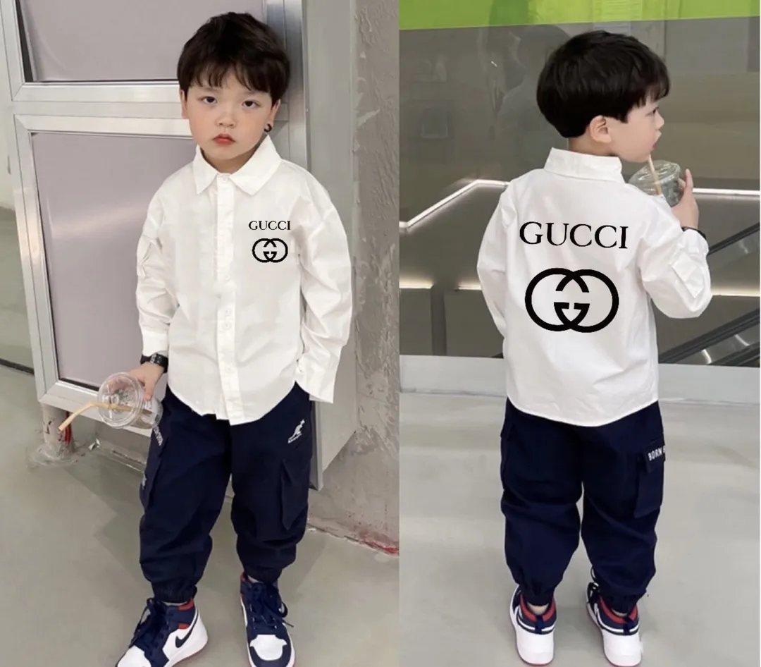 【90-150cm】トレンド感満載 スタイリッシュ カジュアル 男の子 長袖 シャツ