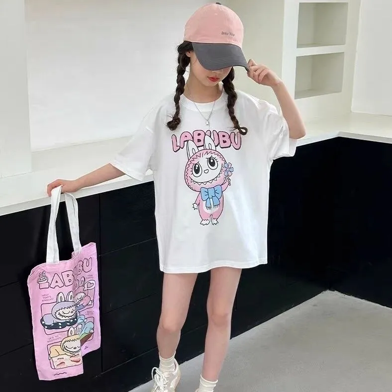 【90-160cm】好感度100％  売れ筋 カジュアル キャラクター 快適 女の子 半袖 Ｔシャツ