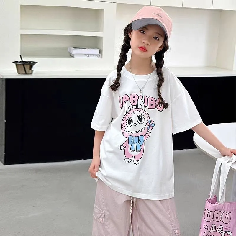 【90-160cm】好感度100％  売れ筋 カジュアル キャラクター 快適 女の子 半袖 Ｔシャツ