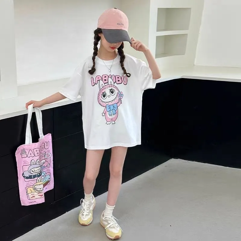 【90-160cm】好感度100％  売れ筋 カジュアル キャラクター 快適 女の子 半袖 Ｔシャツ