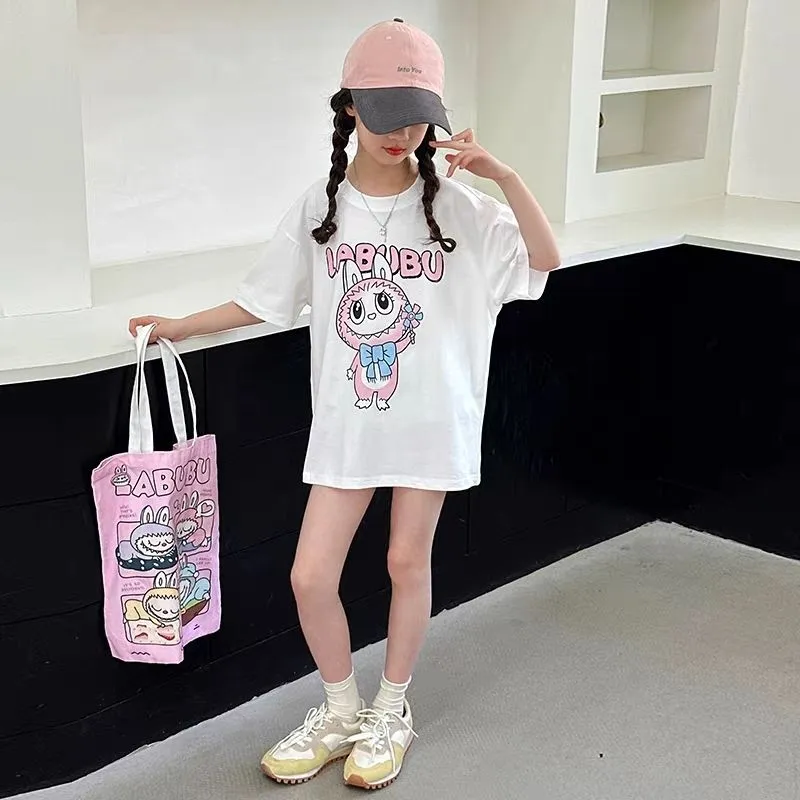 【90-160cm】好感度100％  売れ筋 カジュアル キャラクター 快適 女の子 半袖 Ｔシャツ
