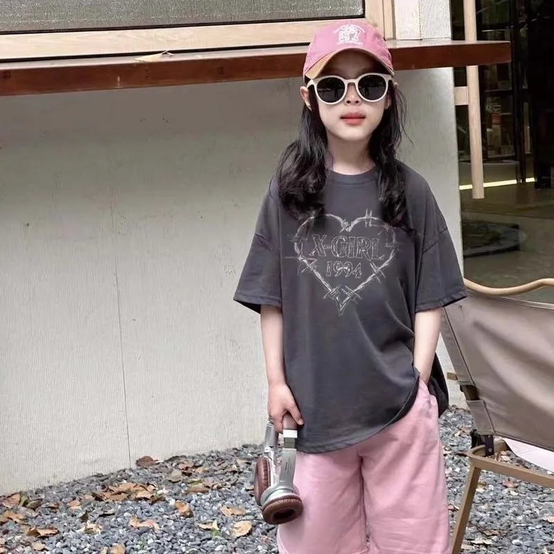【90-160cm】毎日着たくなる 好感度UPカジュアル 肌に優しい 女の子 半袖 Ｔシャツ
