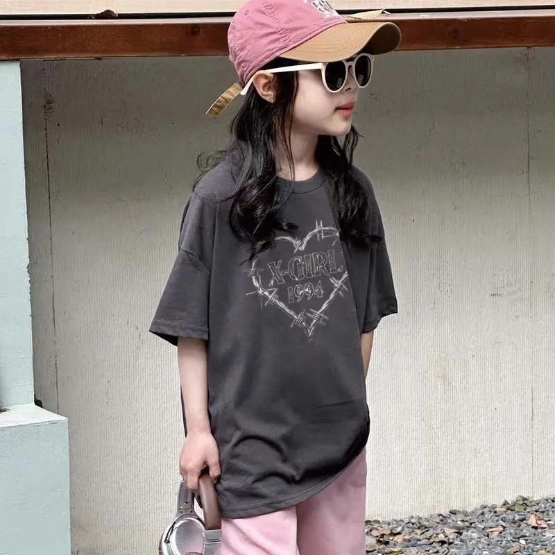 【90-160cm】毎日着たくなる 好感度UPカジュアル 肌に優しい 女の子 半袖 Ｔシャツ