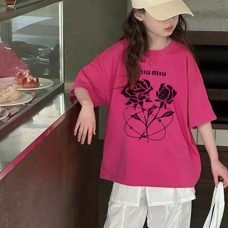 【90-160cm】おしゃれキッズ必見 大活躍 おしゃれ カジュアル 女の子 半袖 Ｔシャツ