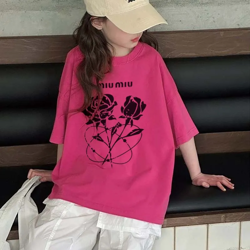 【90-160cm】おしゃれキッズ必見 大活躍 おしゃれ カジュアル 女の子 半袖 Ｔシャツ