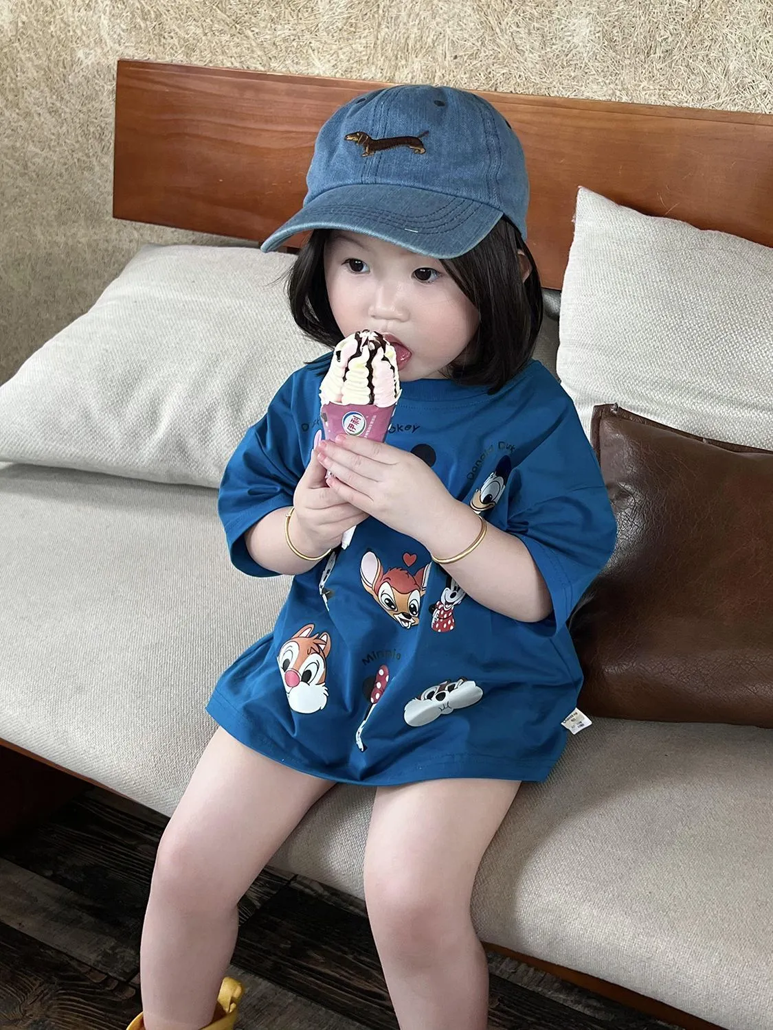 【90-160cm】オシャレ度高め 大活躍 カジュアル カートゥーン  女の子 半袖 Ｔシャツ