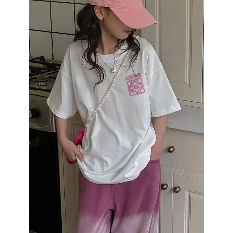 【90-160cm】好感度100％  爆売れ中 おしゃれ カジュアル 女の子 半袖 Ｔシャツ