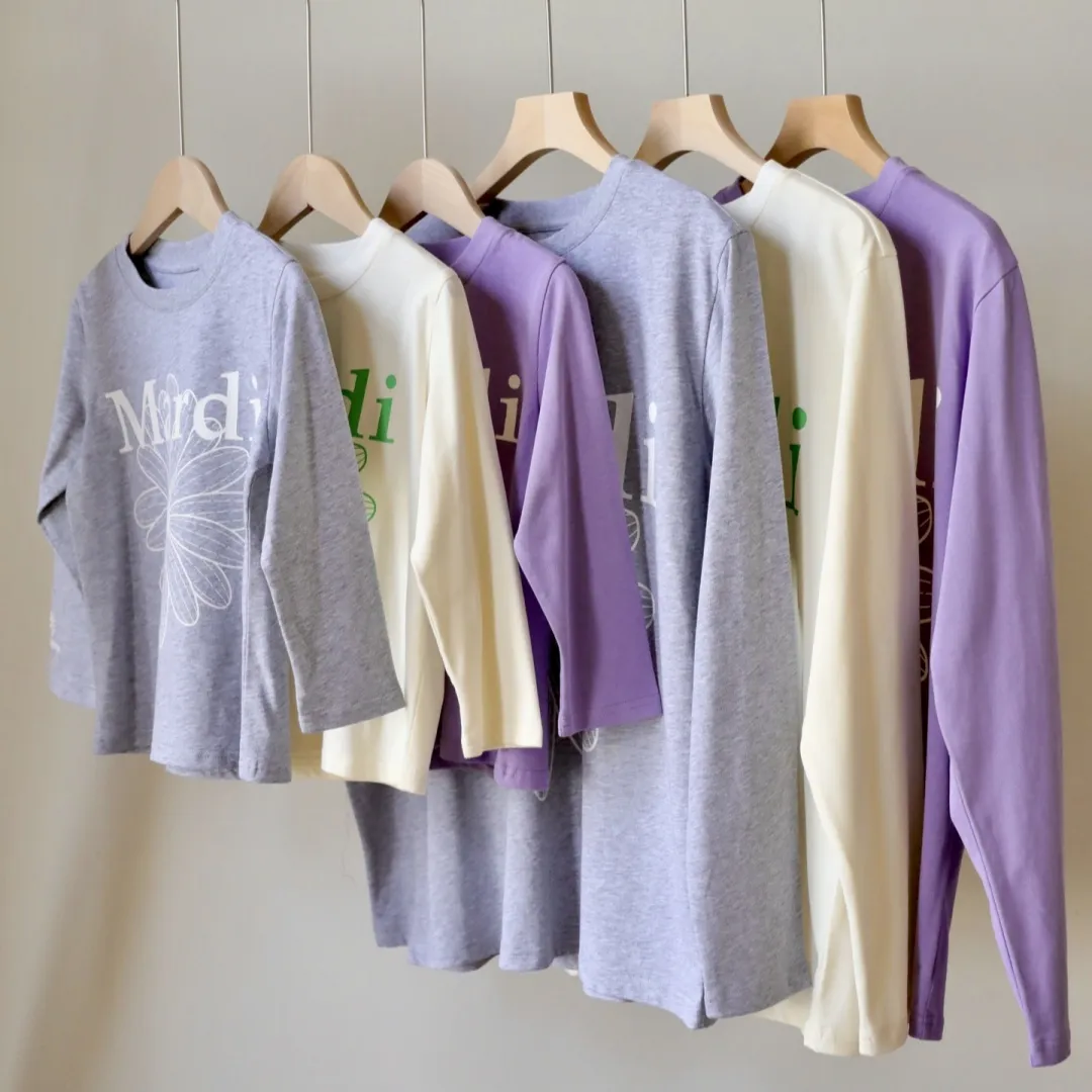 【90-150cm+親サイズ】ママたちに大好評 好感度UP おしゃれ カジュアル 長袖 Ｔシャツ