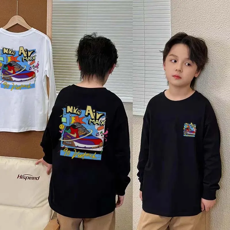 【110-170cm】トレンド感満点 今年のマストバイ カジュアル カッコイイ 男の子 長袖 Ｔシャツ